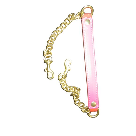 Coach 2008 Bonnie Brass Kisslock Purse Pink Full Grain Leather & Chain strap cro - Picture 9 of 11